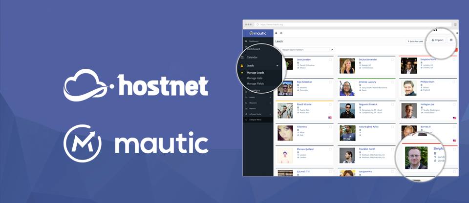 automação de marketing mautic hostnet